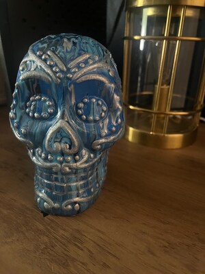 Hand painted sugar skull, Day of the Dead skull - image1